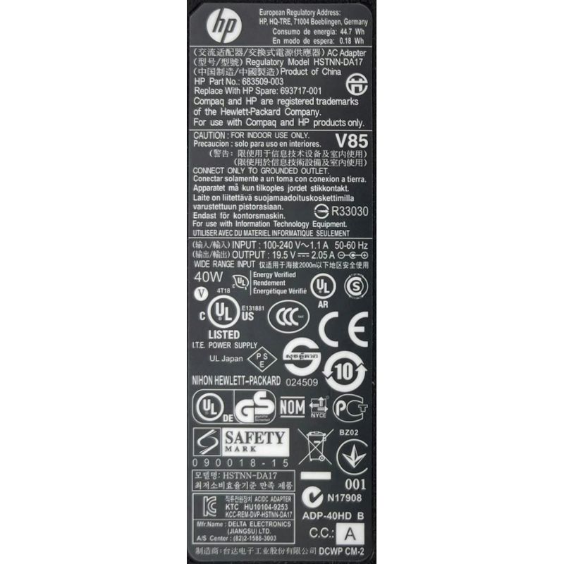 Zasilacz HP 19.5V 2.05A 7.4x5.0 40W