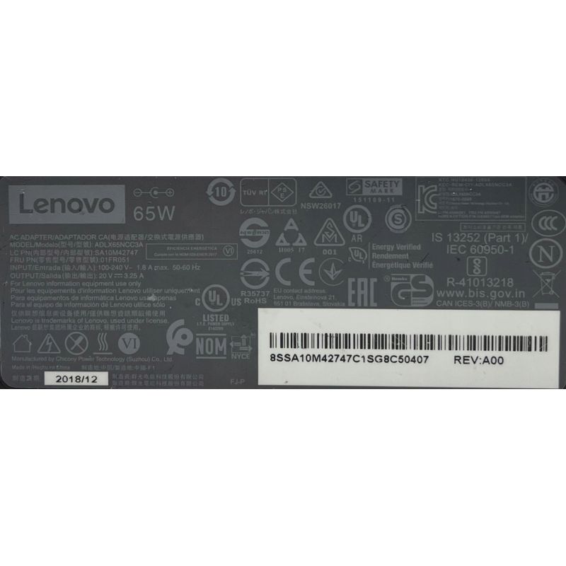 ZASILACZ LENOVO 65W 20V 3.25A ADLX65NCC3A 4.0/1.7