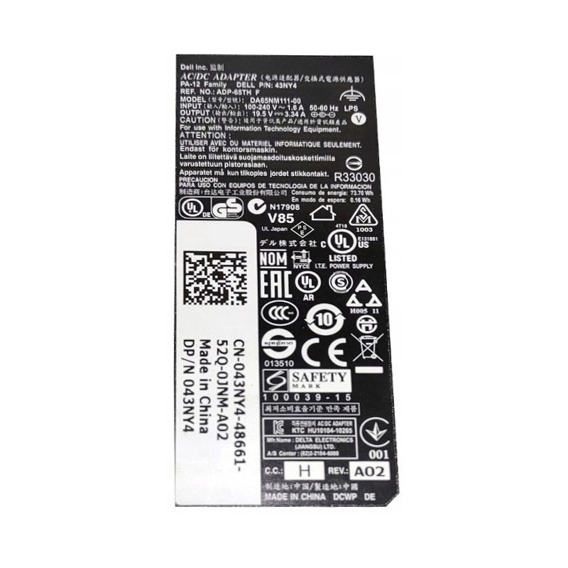 Zasilacz DELL 19.5V 3.34A 4.5x3.0 65W