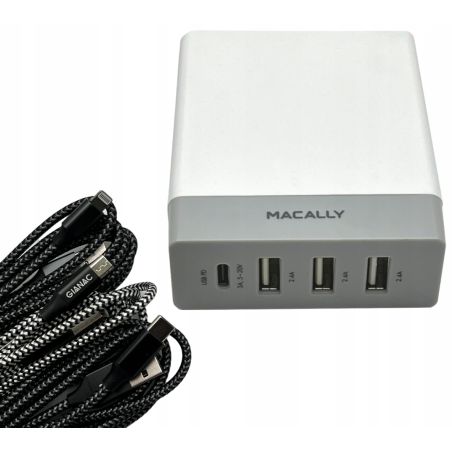 Zestaw ładowarka zasilacz MACALLY 72W USB-C PD QC