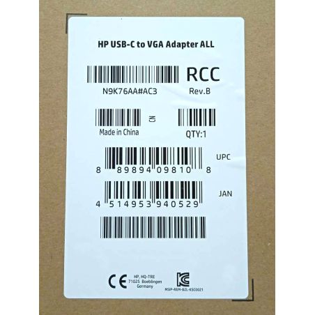 ADAPTER PRZEJŚCIÓWKA HP USB-C VGA D-SUB N9K76AA