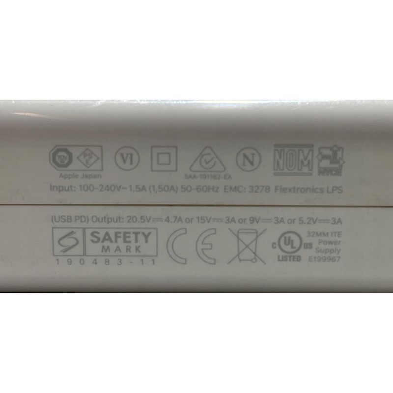 ORYGINALNY ZASILACZ APPLE USB-C A2166 96W 4.7A