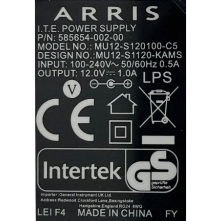 ZASILACZ ARRIS 12V 1A 12W 5.0mm x 3.3mm