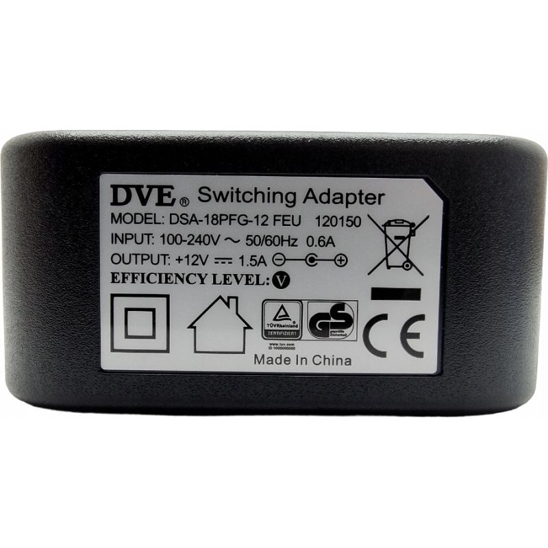 ZASILACZ DVE 12V 1.5A 18W 5.5mm x 2.5mm