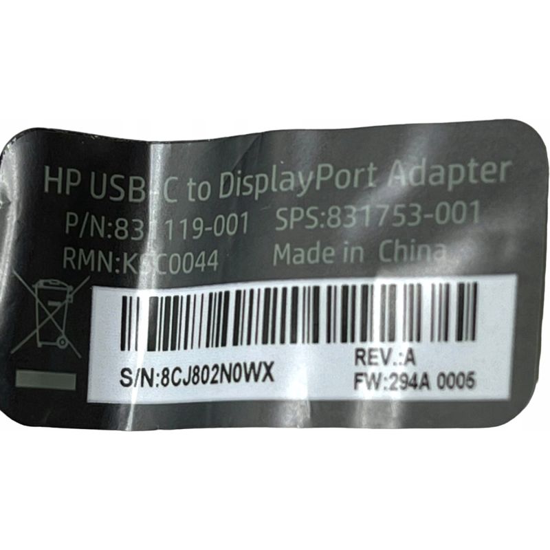 KABEL ADAPTER HP USB-C DisplayPort DP USBC N9K78AA 2K 4K