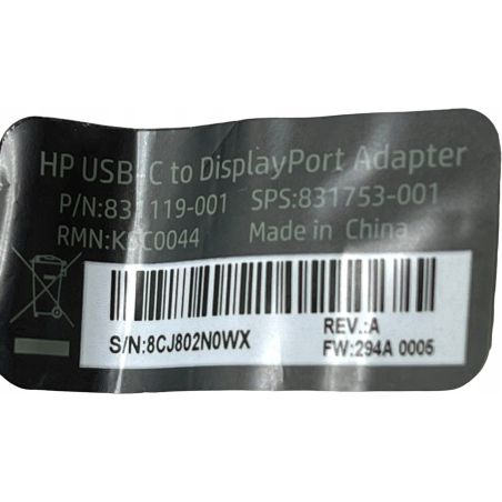 KABEL ADAPTER HP USB-C DisplayPort DP N9K78AA 2K 4K