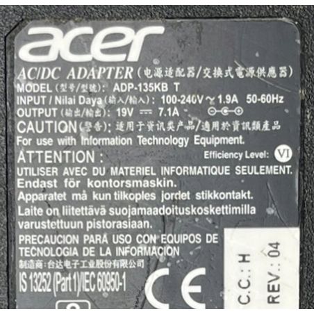 Zasilacz ACER 19V 7.1A 5.5x1.7 135W