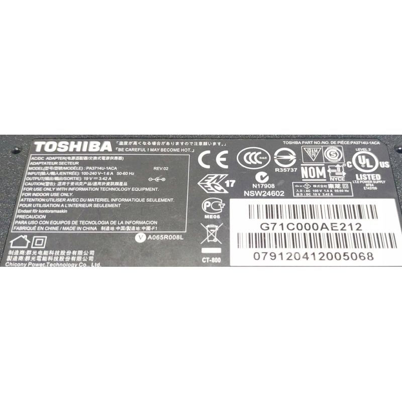 Zasilacz TOSHIBA 19V 3.42A 5.5x2.5 65W