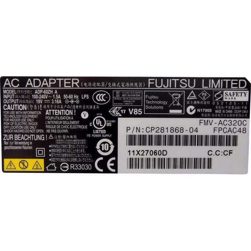NOWY Zasilacz FUJITSU 19V 3.16A 5.5x2.5 60W