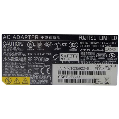 Zasilacz FUJITSU 19V 3.16A 5.5x2.5 60W