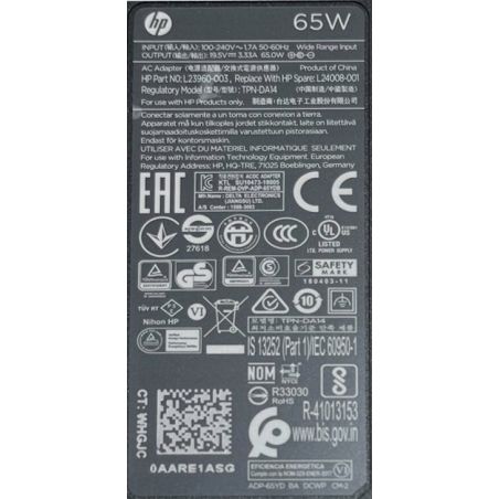 ZASILACZ HP SLIM 65W 19.5V 3.33A TPN-DA14 4.5x3.0