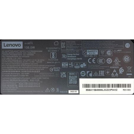 NOWY Zasilacz LENOVO 20V 6.75A SLIM TIP 135W