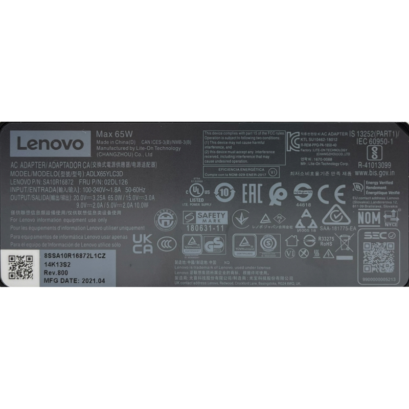 Zasilacz LENOVO 20V 3.25 USB-C 65W