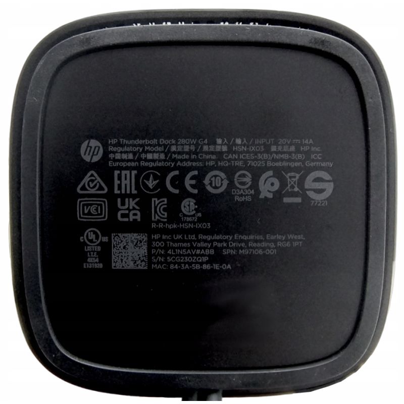 STACJA HP THUNDERBOLT 4 DOCK G4 Combo 280W 4J0GAA