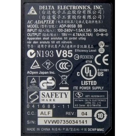 ZASILACZ DELTA 90W ADP-90SB 19V 4.74A 5.5x2.5