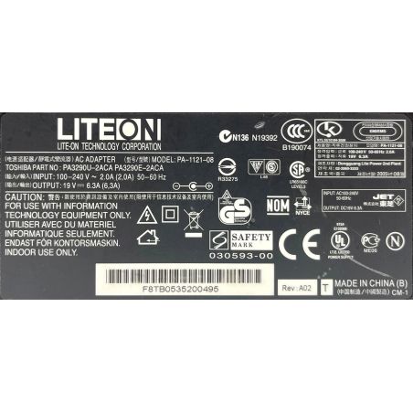 ZASILACZ LITEON 120W 19V 6.3A 5.5/2.5
