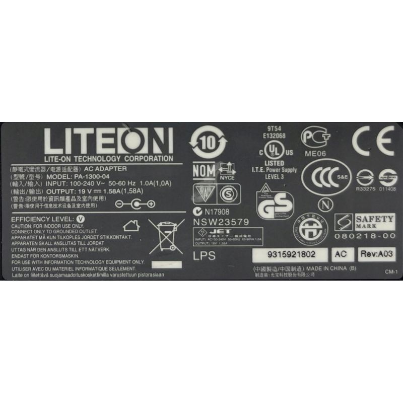 ZASILACZ LITEON 30W 19V 1.58A 5.5x1.7