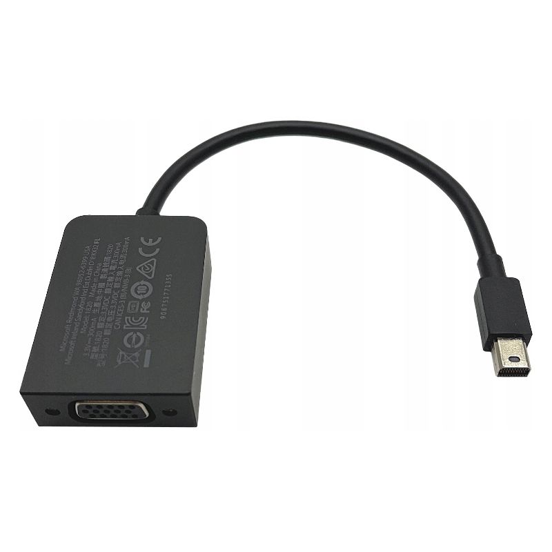 ADAPTER MICROSOFT Mini DisplayPort do VGA do SURFACE PRZEJŚCIÓWKA KABEL