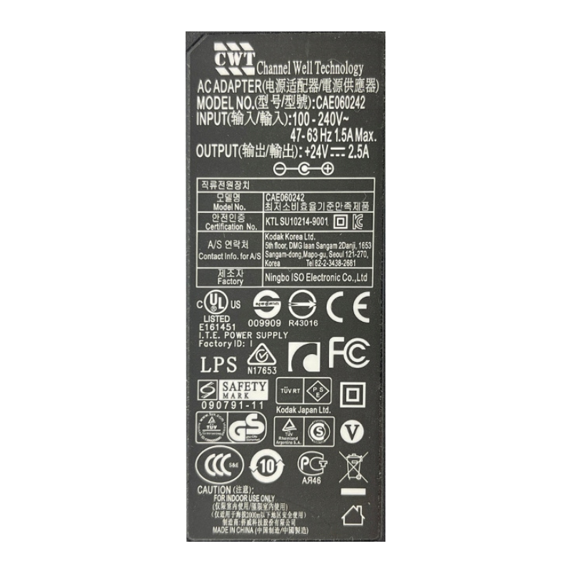 ZASILACZ CWT 24V 2.5A 60W 5.5mm x 2.5mm