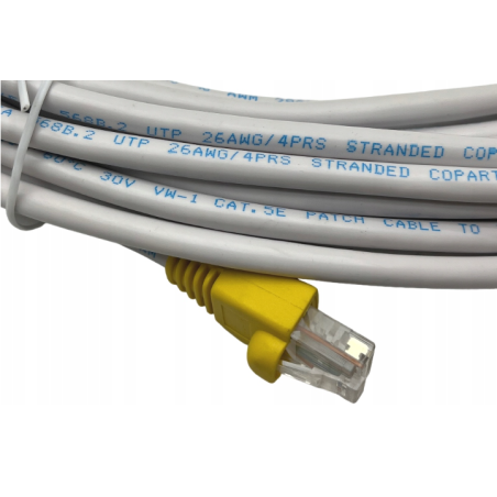 KABEL LAN CAT.5e 10m BIAŁY Patchcord RJ-45 UTP