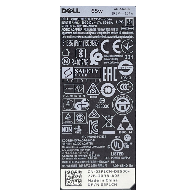 Zasilacz DELL 19.5V 3.34A 4.5x3.0 65W