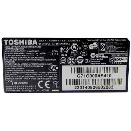 Zasilacz TOSHIBA 19V 2.37A 5.5x2.5 45W
