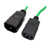 Przedłużka kabla zasilającego C13/C14 1.5m-4m 230V M/F zielony