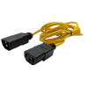 Kabel zasilający przedłużacz przedłużka 230V C13/C14 M/F 1,5-4m żółty