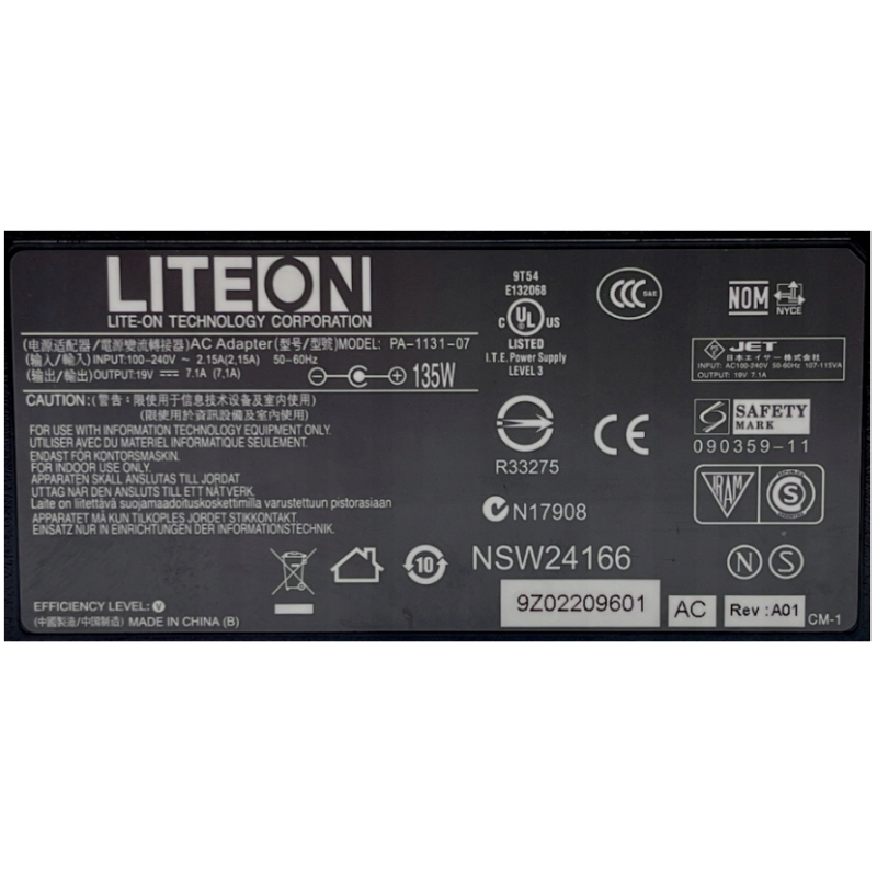 ZASILACZ LITEON 135W 19V 7.1A 5.5x1.7