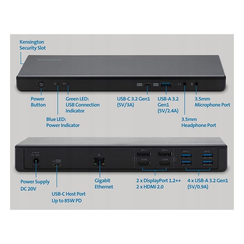 Stacja dokująca KENSINGTON USB-C 85W PD DP HDMI 4K