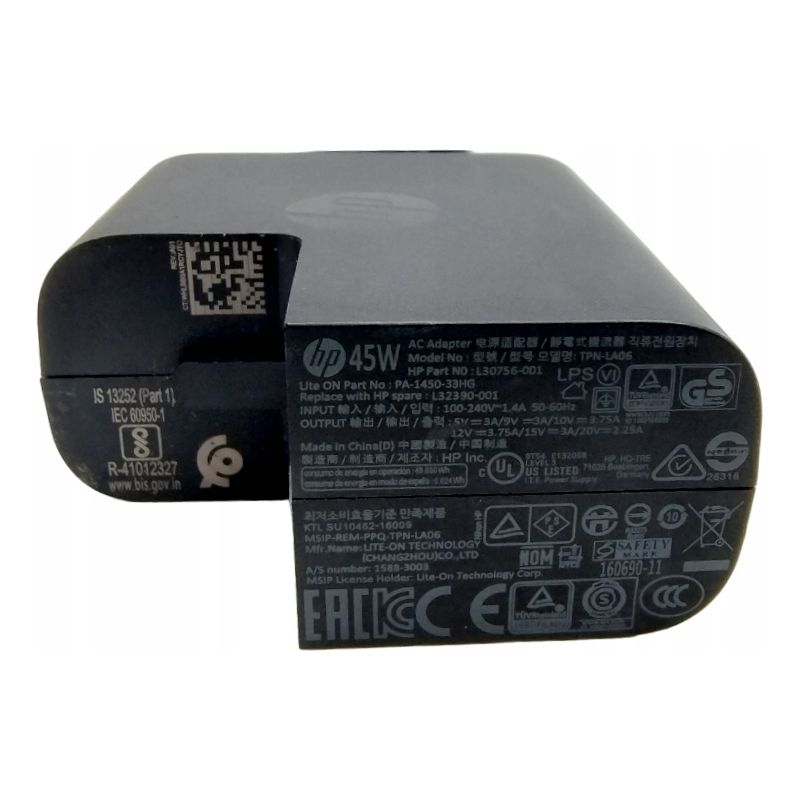 ORYGINALNY ZASILACZ HP 45W 15V 3A USB-C TPN-LA06 + KABEL