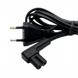 NOWY KABEL ZASILAJĄCY ÓSEMKA KĄTOWY 2PIN C7 1,8m CZARNY