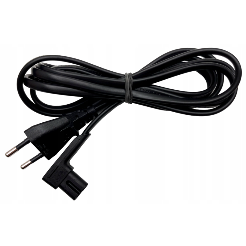 NOWY KABEL ZASILAJĄCY ÓSEMKA KĄTOWY 2PIN C7 1,8m CZARNY